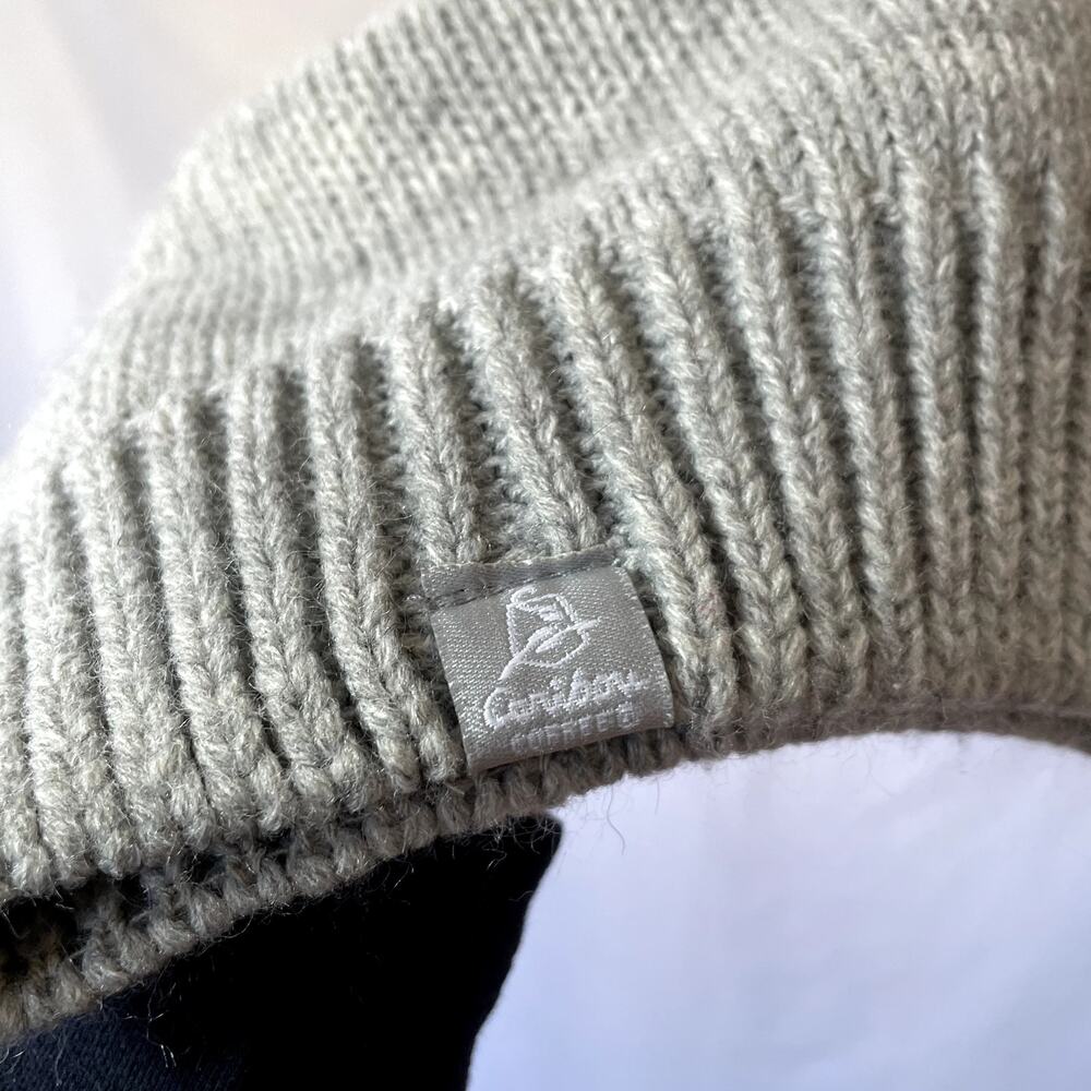 Caribou gray blue knit winter beanie warm coffee hat casual midwest one size - Picture 2 of 4